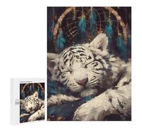 500 PCS Rompecabezas para Adultos Sleeping White Tiger Dreamcatcher Rompecabezas para Adultos Juguetes De Bricolaje Decoración del Hogar Difíciles Y Desafiantes 500 PCS