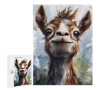 500 PCS Rompecabezas para Adultos Smiling Alpaca Portrait Rompecabezas para Adultos Juguetes De Bricolaje Decoración del Hogar Difíciles Y Desafiantes 500 PCS