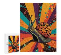 500 PCS Rompecabezas para Adultos Snail Pop Art Rainbow Snail Funky Garden Creature Rompecabezas para Adultos Juguete Decoración De Pared Mejora Los Recuerdos Regalos para Amigos Y Familiares 500 PC
