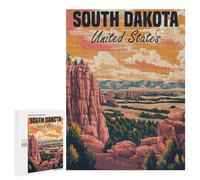 500 PCS Rompecabezas para Adultos South Dakota Landscape Rompecabezas para Adultos Juegos Familiares Regalos para Mujeres Interacción Entre Padres E Hijos 500 PCS