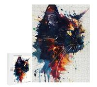 500 PCS Rompecabezas para Adultos Splash Watercolor Cat Rompecabezas para Adultos Juegos Divertidos Alivia El Estrés Desafiante De Completar 500 PCS