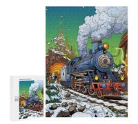 500 PCS Rompecabezas para Adultos Steam Train Winter Journey Rompecabezas para Adultos Juguetes Antiestrés Decoración del Hogar Cumpleaños Y Navidad 500 PCS