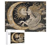 500 PCS Rompecabezas para Adultos Sun and Moon Romance Art Print Rompecabezas para Adultos Juguetes De Bricolaje Análisis Y Lógica Cumpleaños Y Navidad 500 PCS