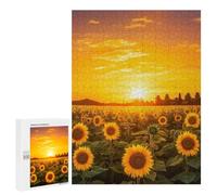 500 PCS Rompecabezas para Adultos Sunflower Sunrise Trees Rompecabezas para Adultos Juego Práctico Corte De Precisión Interacción Entre Padres E Hijos 500 PCS