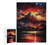 500 PCS Rompecabezas para Adultos Sunset Over Mount Fuji Rompecabezas para Adultos Juegos Divertidos Alivia El Estrés Desafiante De Completar 500 PCS