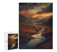 500 PCS Rompecabezas para Adultos Sunset Valley Glow Rompecabezas para Adultos Juguete Decoración De Pared Mejora Los Recuerdos Regalos para Amigos Y Familiares 500 PCS