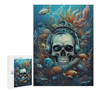 500 PCS Rompecabezas para Adultos Surreal Ocean Skull Music Rompecabezas para Adultos Juguetes Antiestrés Una Obra De Arte Difícil Y Desafiante 500 PCS