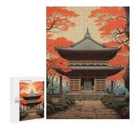 500 PCS Rompecabezas para Adultos Temple Japanese Painting Rompecabezas para Adultos Juguete Decoración De Pared Mejora Los Recuerdos Regalos para Amigos Y Familiares 500 PCS