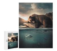 500 PCS Rompecabezas para Adultos The Floating Bear Rompecabezas para Adultos Juguete Decoración De Pared Mejora Los Recuerdos Regalos para Amigos Y Familiares 500 PCS