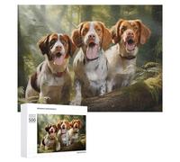 500 PCS Rompecabezas para Adultos Three Brittany Spaniel Rompecabezas para Adultos Juegos De Relajación Carrera De Velocidad De Manos 500 PCS