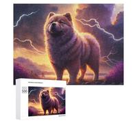 500 PCS Rompecabezas para Adultos Thundering Paws The Majestic Chow Chow's Roar Rompecabezas para Adultos Juegos De Relajación Carrera De Velocidad De Manos 500 PCS