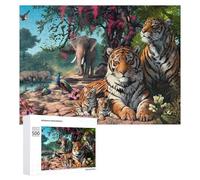 500 PCS Rompecabezas para Adultos Tiger Family in The Wild Rompecabezas para Adultos Juguete Decoración De Pared Pero Divertido Y Humorístico Desafiante De Completar 500 PCS