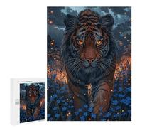 500 PCS Rompecabezas para Adultos Tiger in The Night Rompecabezas para Adultos Juguetes Antiestrés Una Obra De Arte Difícil Y Desafiante 500 PCS