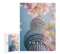 500 PCS Rompecabezas para Adultos Tokyo Spring and Sakura Rompecabezas para Adultos Juegos Divertidos Regalos para Mujeres Desafiantes De Completar 500 PCS