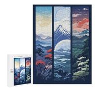 500 PCS Rompecabezas para Adultos Triple Japanese Mountains Juego Familiar De Rompecabezas Análisis Y Lógica Interacción Entre Padres E Hijos 500 PCS