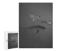 500 PCS Rompecabezas para Adultos Two Sharks Swimming in The Ocean Rompecabezas para Adultos Juegos Familiares Corte De Precisión Cumpleaños Y Navidad 500 PCS