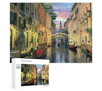 500 PCS Rompecabezas para Adultos Venetian Canal Gondola Scene Rompecabezas para Adultos Juguetes Antiestrés Decoración del Hogar Cumpleaños Y Navidad 500 PCS