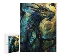 500 PCS Rompecabezas para Adultos Verdant Guardian Dragon Rompecabezas para Adultos Juguetes Antiestrés Una Obra De Arte Difícil Y Desafiante 500 PCS