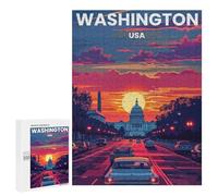 500 PCS Rompecabezas para Adultos Washington DC Rompecabezas para Adultos Juguete Decoración De Pared Arte De Pared Desafiante De Completar 500 PCS