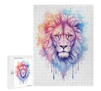 500 PCS Rompecabezas para Adultos Watercolor Lion Painting Rompecabezas para Adultos Juguetes Antiestrés Una Obra De Arte Difícil Y Desafiante 500 PCS