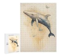 500 PCS Rompecabezas para Adultos Watercolor Whale Big Fish Rompecabezas para Adultos Juguete Decoración De Pared Arte De Pared Desafiante De Completar 500 PCS