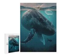 500 PCS Rompecabezas para Adultos Whale Animal Sea Rompecabezas para Adultos Juegos Familiares Regalos para Mujeres Interacción Entre Padres E Hijos 500 PCS