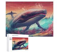 500 PCS Rompecabezas para Adultos Whale in Vibrant Ocean Scene Rompecabezas para Adultos Juguetes Antiestrés Decoración del Hogar Cumpleaños Y Navidad 500 PCS