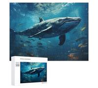 500 PCS Rompecabezas para Adultos Whale Swimming Among Fish Rompecabezas para Adultos Juguete Decoración De Pared Pero Divertido Y Humorístico Desafiante De Completar 500 PCS