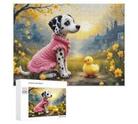 500 PCS Rompecabezas para Adultos Whimsical Dalmatian in Pink with Friends Rompecabezas para Adultos Juguete Decoración De Pared Pero Divertido Y Humorístico Desafiante De Completar 500 PCS