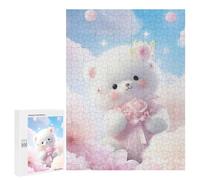 500 PCS Rompecabezas para Adultos White Teddy Bear Rompecabezas para Adultos Juegos De Relajación Regalos para Mujeres Regalos De Cumpleaños 500 PCS