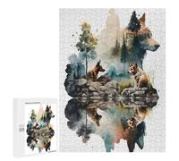 500 PCS Rompecabezas para Adultos Wild Dogs Rompecabezas para Adultos Juguete Decoración De Pared Decoración del Hogar 500 PCS