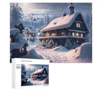 500 PCS Rompecabezas para Adultos Winter Wonderland Village Rompecabezas para Adultos Juegos De Relajación Regalo De Cumpleaños Cumpleaños Y Navidad 500 PCS