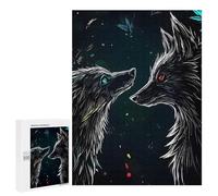 500 PCS Rompecabezas para Adultos Wolf Couple Digital Art Rompecabezas para Adultos Juegos Familiares Regalos para Mujeres 500 PCS