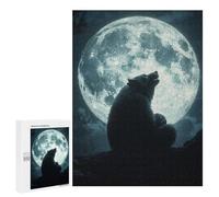 500 PCS Rompecabezas para Adultos Wolf Howling at Full Moon-7 Rompecabezas para Adolescentes Regalo De Cumpleaños Ayuda A Ejercitar El Cerebro Juego Desafiante Regalos 500 PCS