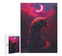 500 PCS Rompecabezas para Adultos Wolf Under The Blood Moon Juego Familiar De Rompecabezas Análisis Y Lógica Interacción Entre Padres E Hijos 500 PCS