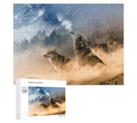 500 PCS Rompecabezas para Adultos Wolves Howling Under A Mystical Moon Rompecabezas para Adultos Juguete Decoración De Pared Pero Divertido Y Humorístico Desafiante De Completar 500 PCS