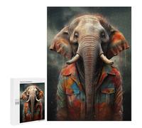500 PCS Rompecabezas para Adultos Y Adolescentes Elephant in Colors Animal Rompecabezas para Adultos Juego Familiar Desafío Difícil 500 PCS