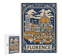 500 PCS Rompecabezas para Adultos Y Adolescentes Florence Cityscape Illustration Rompecabezas para Adultos Juegos De Relajación Desafío Difícil Interacción Entre Padres E Hijos 500 PCS