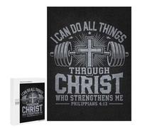 500 PCS Rompecabezas para Adultos Y Adolescentes I Can Do All Things Through Christ - Philippians 413 Gym Faith Rompecabezas para Adultos Juegos De Relajación Desafío Difícil Interacción Entre Padres