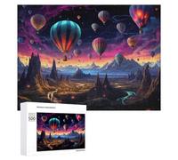500 PCS Rompecabezas para Adultos Y Adolescentes Magical Hot Air Balloon Adventure Rompecabezas para Adultos Juego Familiar Desafío Difícil 500 PCS