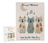 500 PCS Rompecabezas para Adultos Y Adolescentes SwinginWhiskers Jazz Cats Rompecabezas para Adultos Juegos De Relajación Desafío Difícil Interacción Entre Padres E Hijos 500 PCS