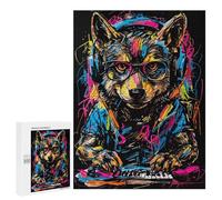 500 PCS Rompecabezas para Adultos Y Adolescentes Wolf Headphone Music Rompecabezas para Adultos Juego Familiar Desafío Difícil 500 PCS
