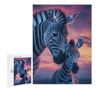 500 PCS Rompecabezas para Adultos Zebra Family Sunset Rompecabezas para Adultos Juguete Decoración De Pared Decoración del Hogar 500 PCS
