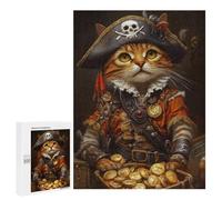 500 PCS Rompecabezas Pirate Cat Treasure Chest-10 Rompecabezas para Adultos Carrera De Velocidad De Manos Ayuda A Ejercitar El Cerebro Juego De Hermoso Diseño 500 PCS