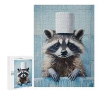 500 PCS Rompecabezas - Raccoon in Toilet Paper Hat-1 Rompecabezas para Adolescentes Actividades Familiares para Cumpleaños, Navidad Regalos Y Cumpleaños Únicos 500 PCS
