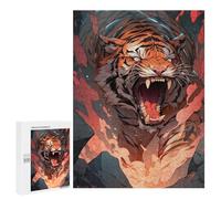 500 PCS Rompecabezas Roaring Tiger Attack Rompecabezas para Adolescentes, Divertidos Y con Humor. Cada Pieza Es Única: Juguetes Educativos De Aprendizaje 500 PCS