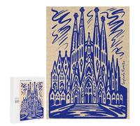 500 PCS Rompecabezas Sagrada Familia, Barcelona, Spain, Illustration Rompecabezas para Adolescentes, Divertidos Y con Humor. Cada Pieza Es Única: Juguetes Educativos De Aprendizaje 500 PCS