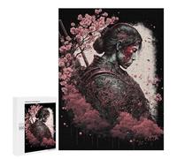 500 PCS Rompecabezas Samurai Warrior with Cherry Blossoms-1 Rompecabezas para Adultos Juguetes Antiestrés Vacaciones En Casa Matar El Tiempo Interacción Entre Padres E Hijos 500 PCS