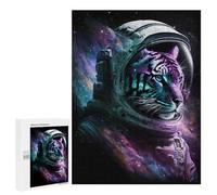 500 PCS Rompecabezas Space Tiger Astronaut Art Print Rompecabezas para Adultos Alivia El Estrés Interacción Entre Padres E Hijos Cumpleaños Y Navidad 500 PCS