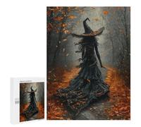 500 PCS Rompecabezas Spooky Witch in Autumn Forest Rompecabezas para Adolescentes: Alivia El Estrés. Entrena Tu Cerebro Y Tus Manos. Juguetes Educativos De Aprendizaje 500 PCS